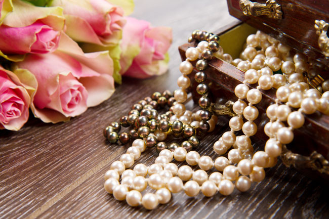 jewelry box open on table